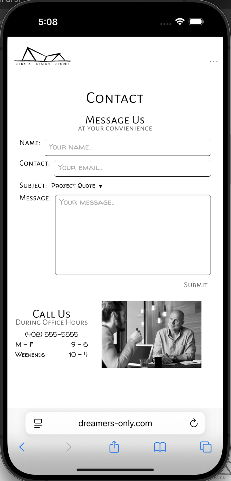contact page